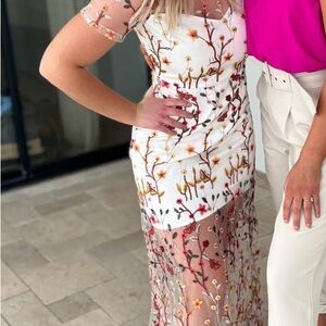 Floral Embroidered White Dress